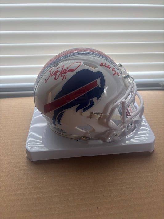 Scott Norwood Signed Buffalo Bills Speed Mini Inscribed Wide Right