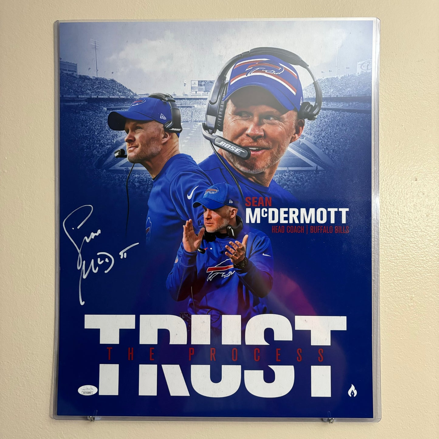 Sean McDermott Signed Buffalo Bills 16x20