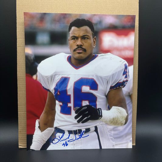 Leonard Smith Signed Buffalo Bills 8x10 White