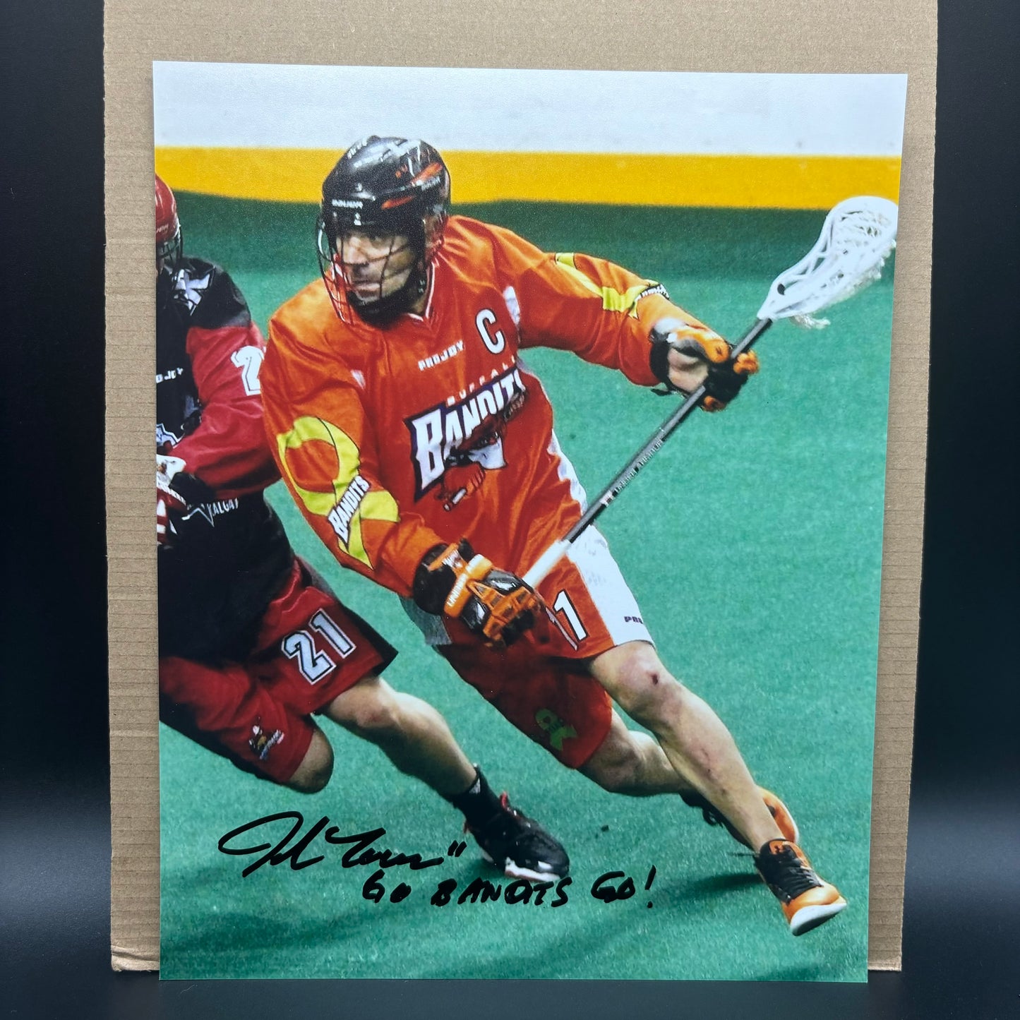 John Tavares Signed Buffalo Bandits 8x10 (Orange Uni Script)