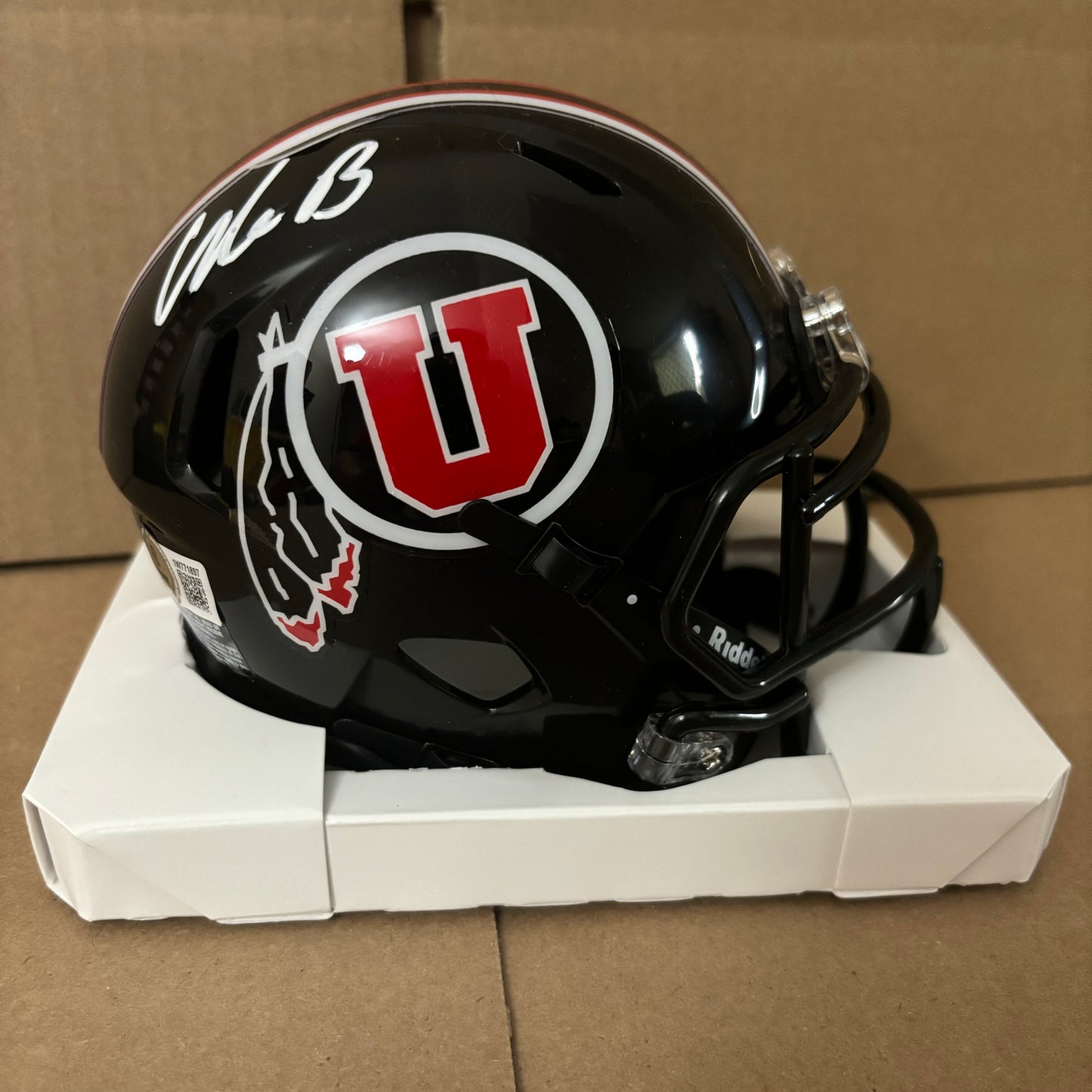 Cole Bishop Signed Utah Utes Speed Mini