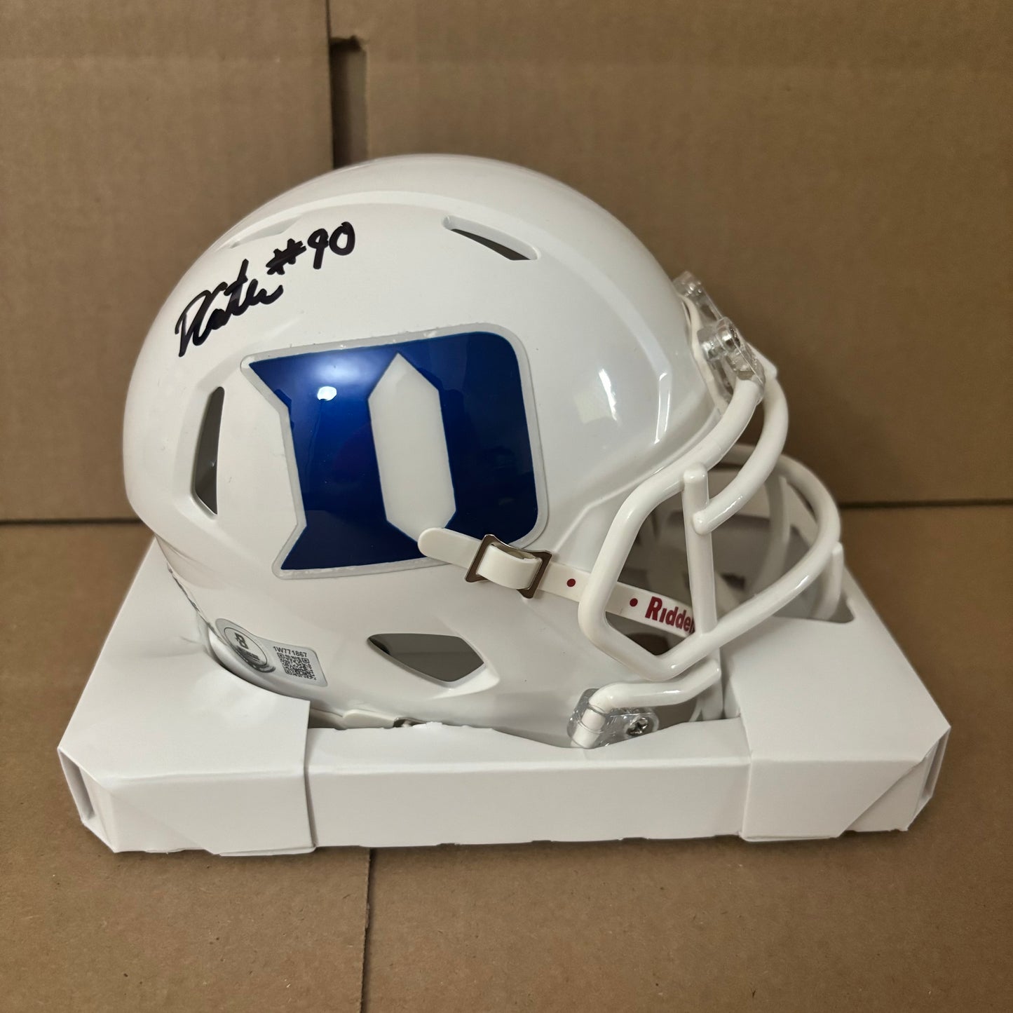 Dewayne Carter Signed Duke Blue Devils Mini