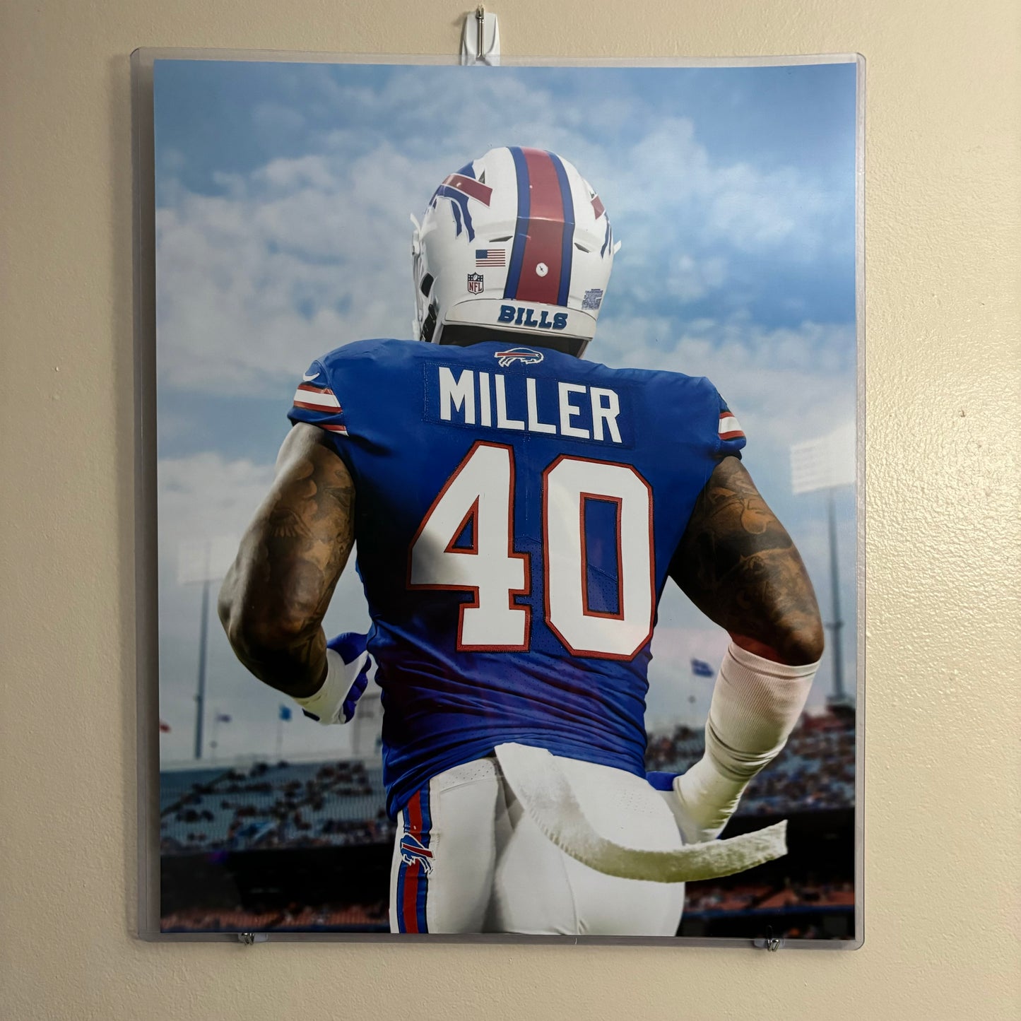 Von Miller Unsigned 16x20 Buffalo Bills Poster Back