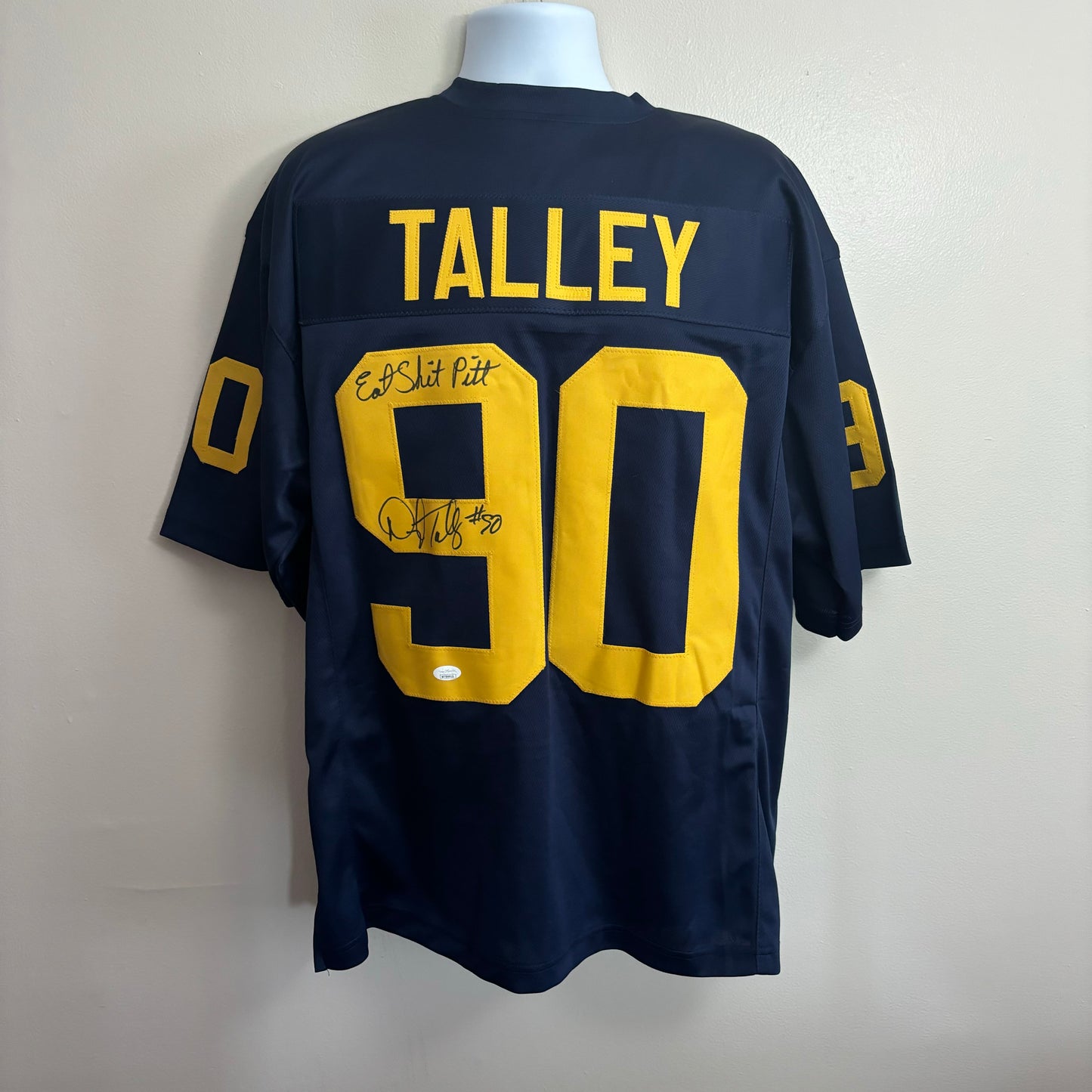 Darryl Talley Signed WVU Jersey (Blue)