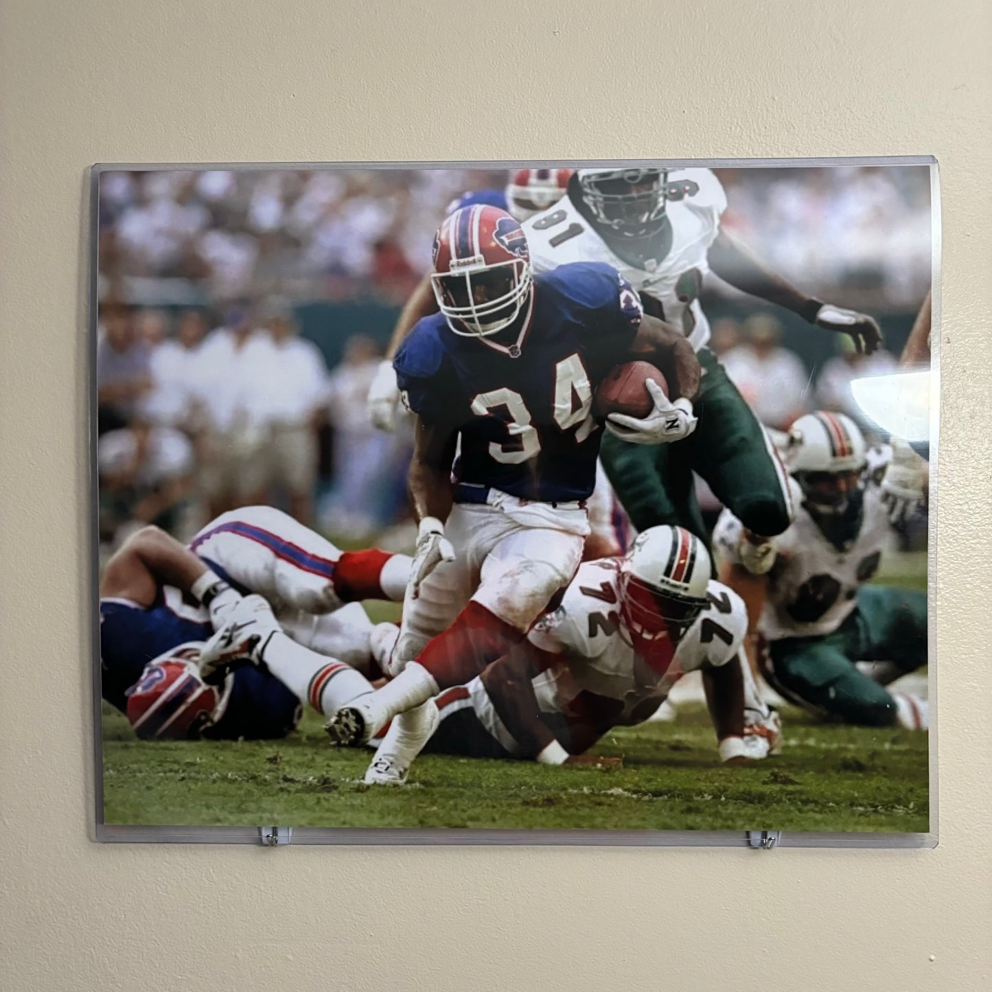 Thurman Thomas Unsigned 16x20 Buffalo Bills Poster