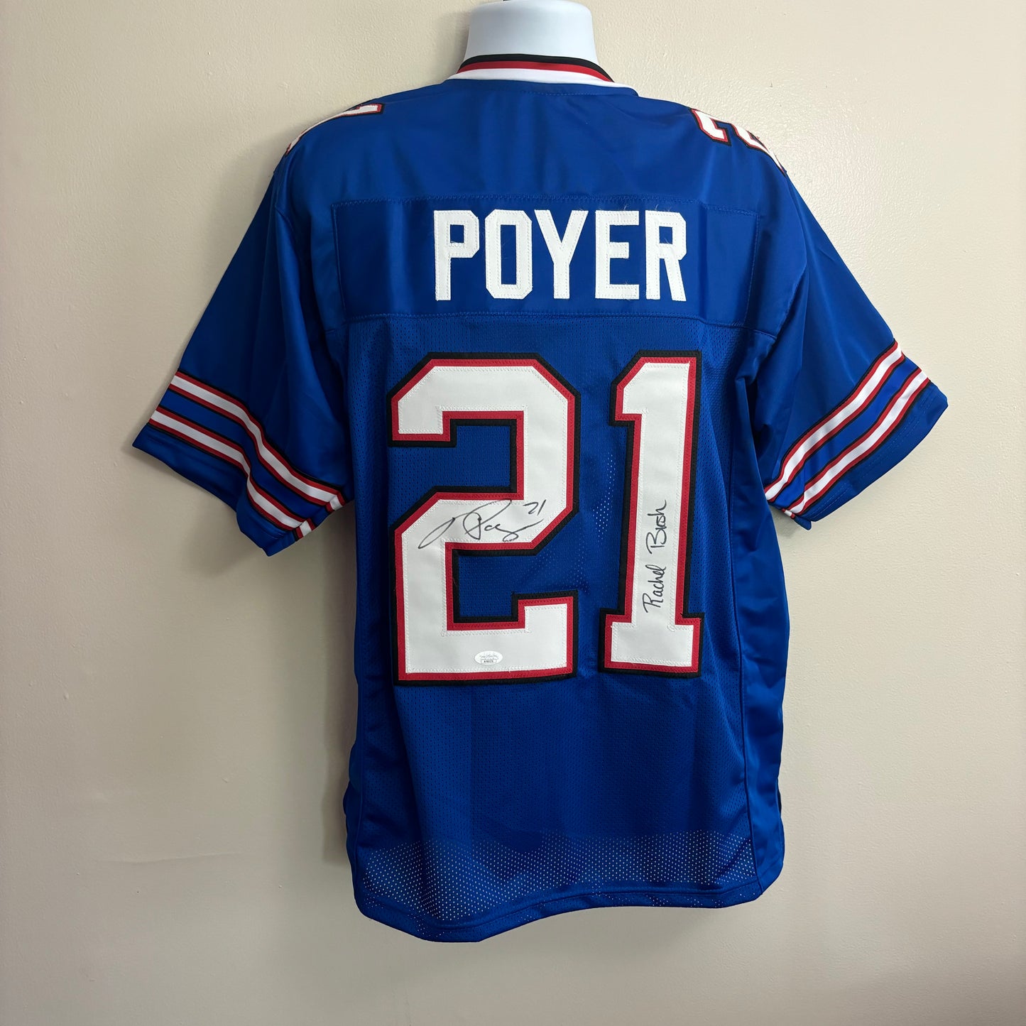 Jordan Poyer & Rachel Bush Signed Buffalo Bills Jersey (Blue)