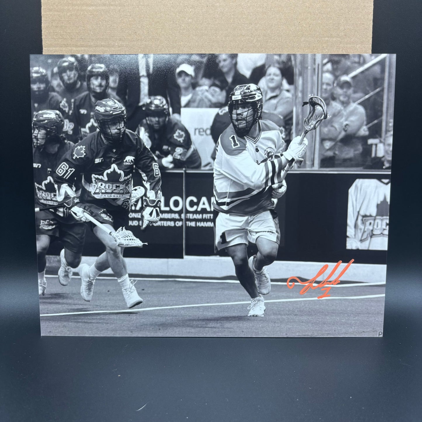 Tehoka Nanticoke Signed Buffalo Bandits 8x10 (Black & White)